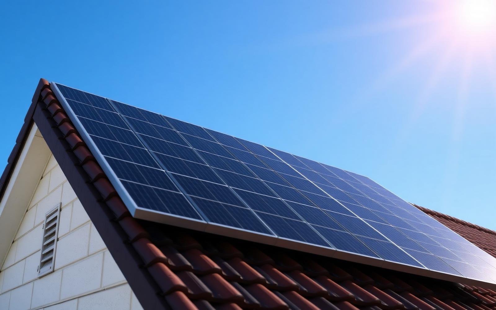Black solar panels on an Australian tiled roof